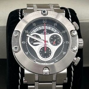 Adee Kaye Watch Men's Black Chronograph AK7130M Beverly Hills Stainless
